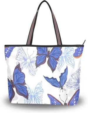 Tote Top Handle Shoulder Bag Butterfly Handbag - Large Tote Bags for Women Purses and Ladies Work Handbags Pattern 1