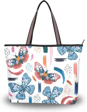 Tote Top Handle Shoulder Bag Butterfly Handbag - Large Tote Bags for Women Purses and Ladies Work Handbags Pattern 1