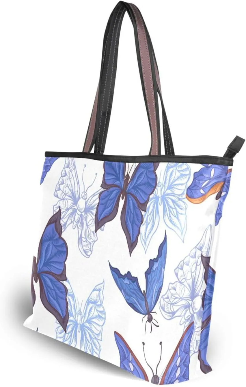 Tote Top Handle Shoulder Bag Butterfly Handbag - Large Tote Bags for Women Purses and Ladies Work Handbags Pattern 1