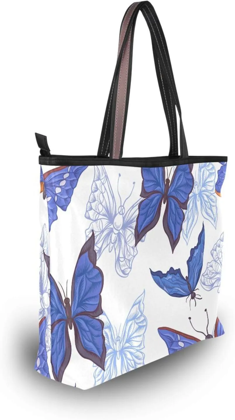 Tote Top Handle Shoulder Bag Butterfly Handbag - Large Tote Bags for Women Purses and Ladies Work Handbags Pattern 1