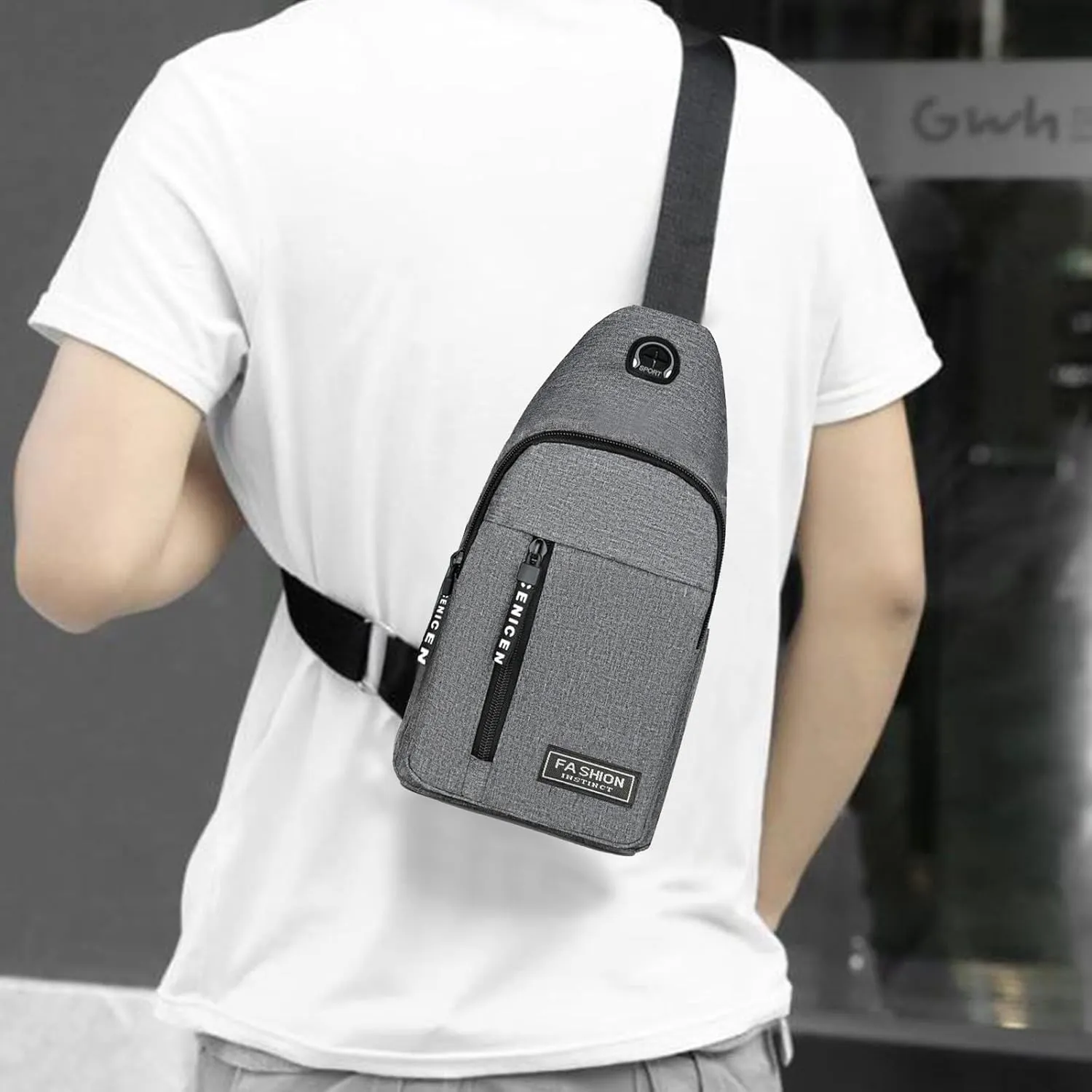 Travel Bag, Small Sling Bag For Women, Adjustable Shoulder Straps Sling Backpack, For Hiking Travel Sports Running (Gray)