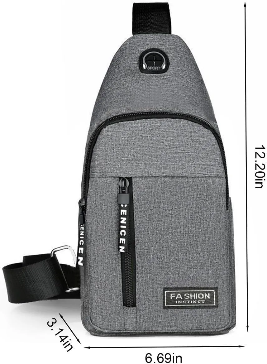 Travel Bag, Small Sling Bag For Women, Adjustable Shoulder Straps Sling Backpack, For Hiking Travel Sports Running (Gray)