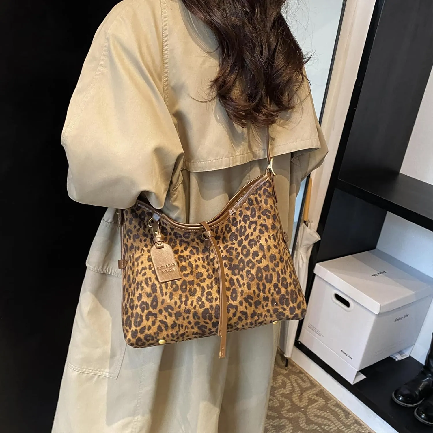 Travistar Hobo Bags for Women Trendy Large PU Leather Shoulder Purses and Handbags Leopard Crossbody Satchel Purse Work Tote