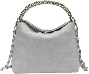 Trendy Woven Top Handle Bag for Women PU Leather Hobo Bags Casual Crossbody Purse Shoulder Satchel Bag Tote Handbag