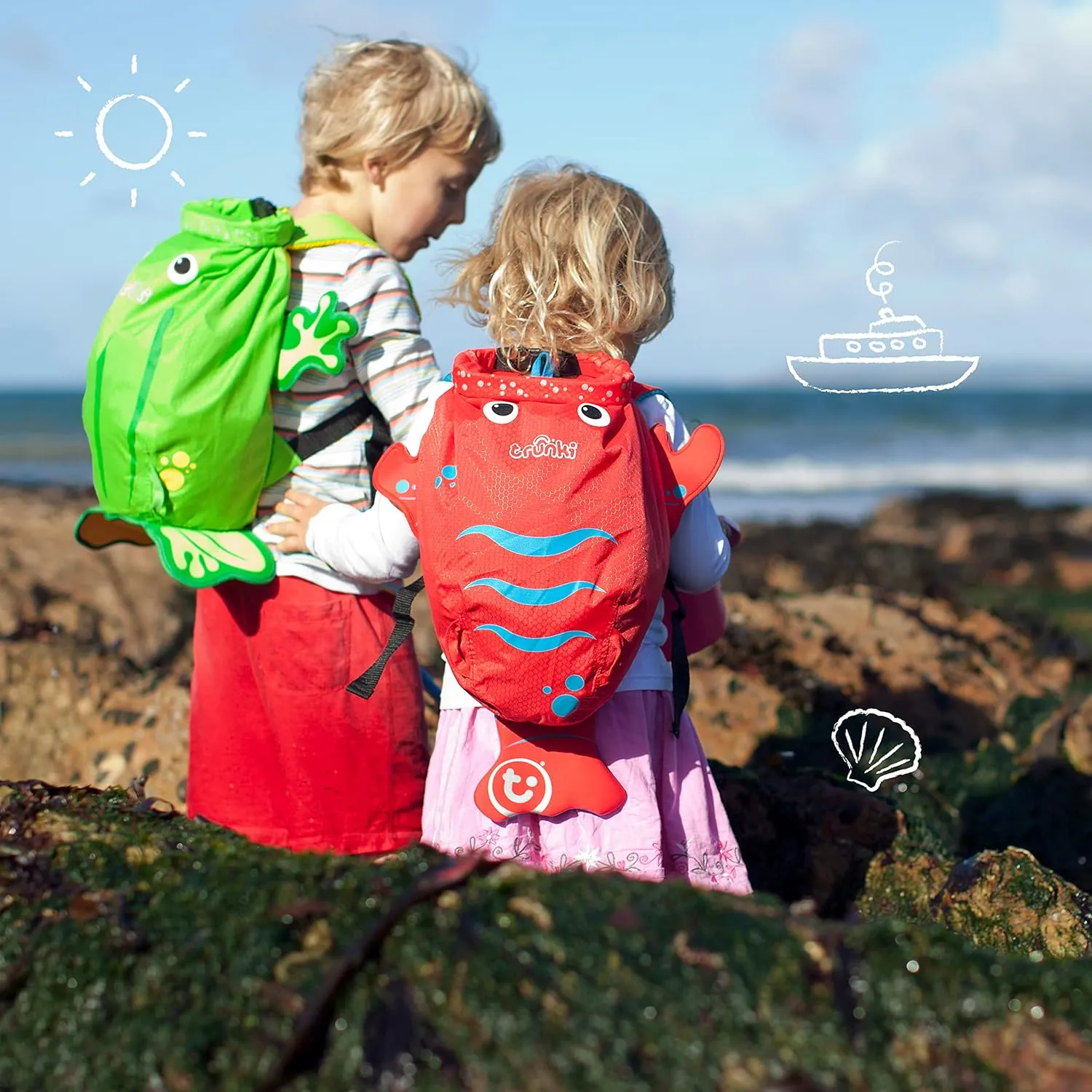 Trunki Kid’s Waterproof Swim & Gym Bag – PaddlePak Pinch Lobster (Red)