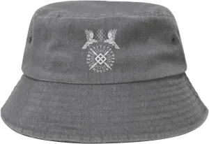 Twin Ravens of Odin Norse Pagan Symbol Bucket Hat Beach Sun Hats Cowboy Denim Fisherman Hats for Men Women