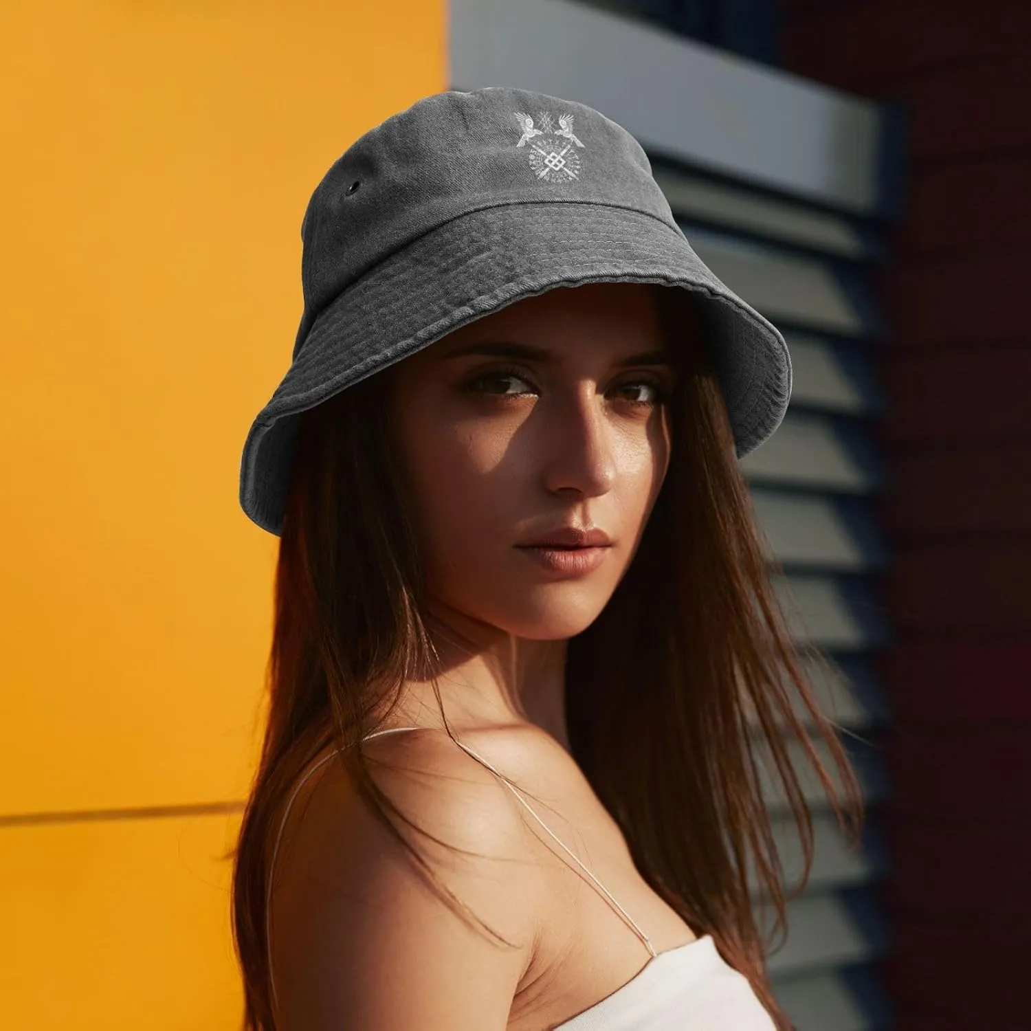 Twin Ravens of Odin Norse Pagan Symbol Bucket Hat Beach Sun Hats Cowboy Denim Fisherman Hats for Men Women