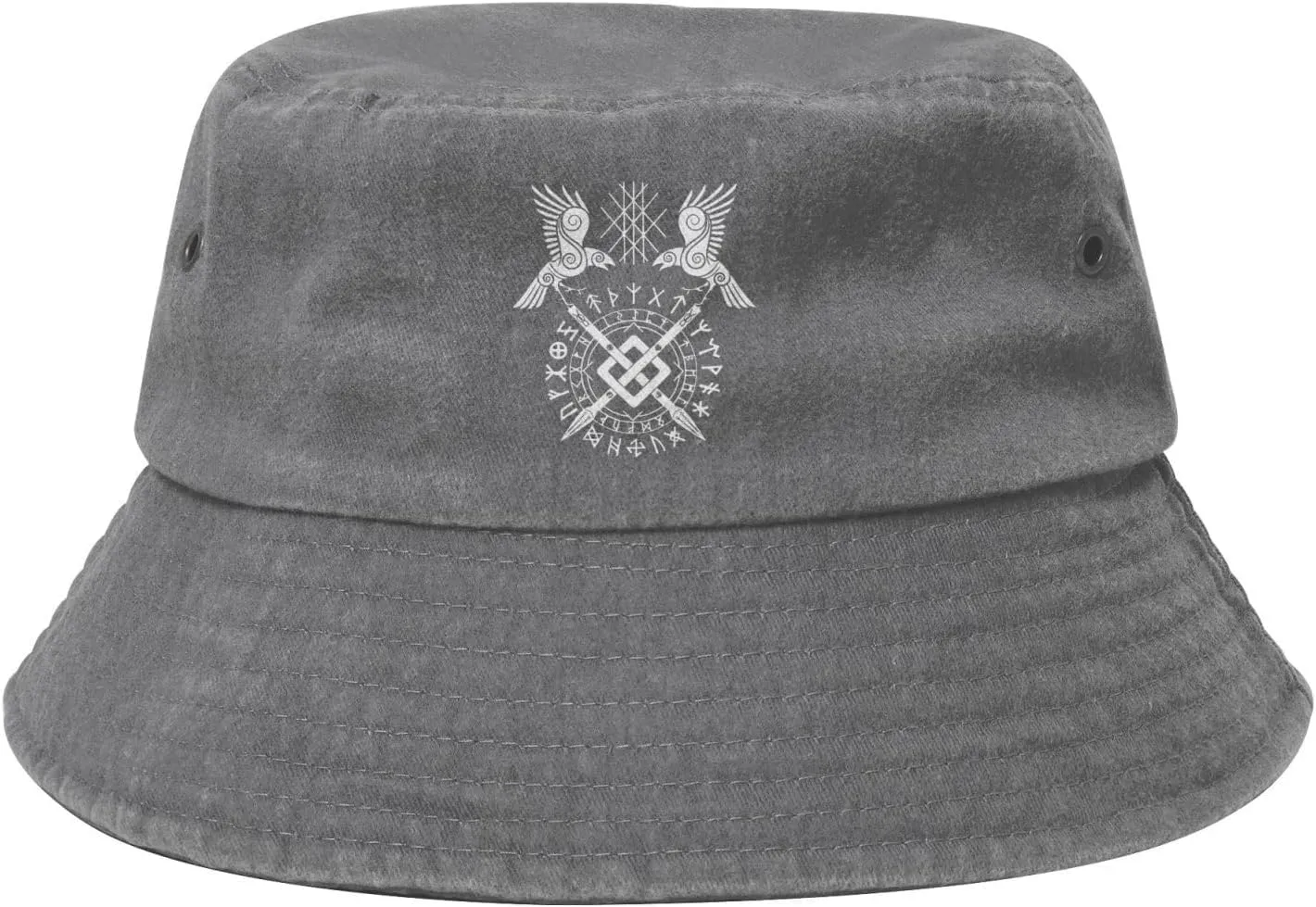 Twin Ravens of Odin Norse Pagan Symbol Bucket Hat Beach Sun Hats Cowboy Denim Fisherman Hats for Men Women