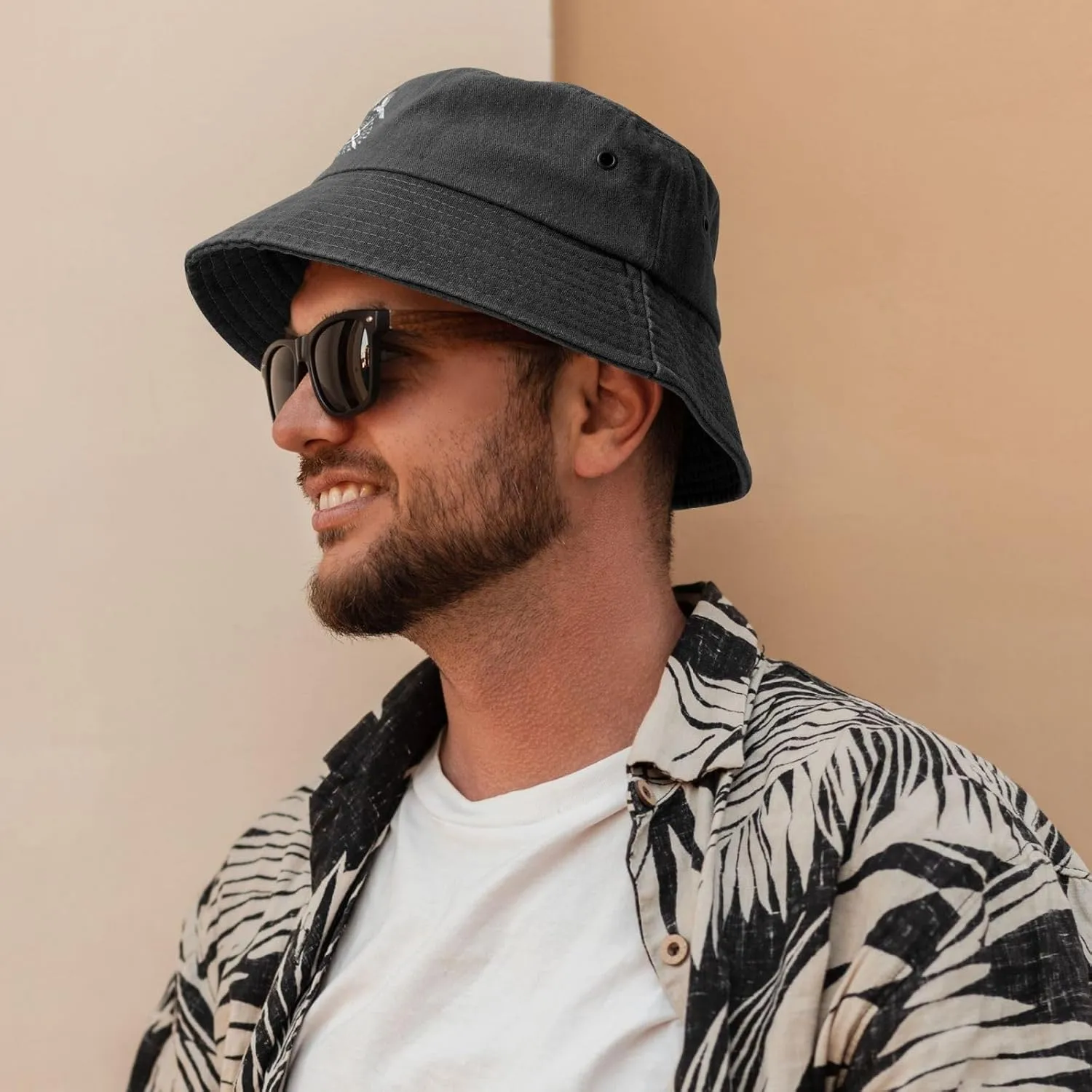 Twin Ravens of Odin Norse Pagan Symbol Bucket Hat Cotton Sun Hat Summer Beach Hat