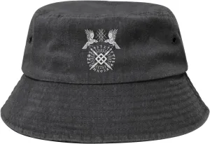Twin Ravens of Odin Norse Pagan Symbol Bucket Hat Cotton Sun Hat Summer Beach Hat