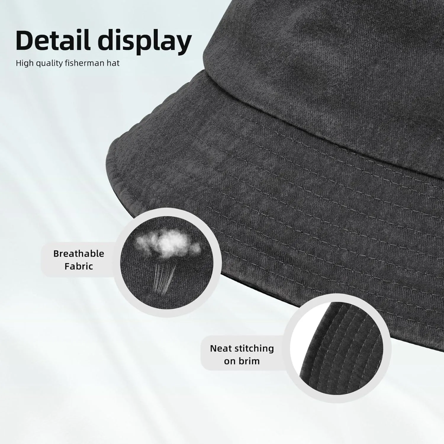 Twin Ravens of Odin Norse Pagan Symbol Bucket Hat Outdoor Sun Protection Denim Bucket Hat for Men Women Black