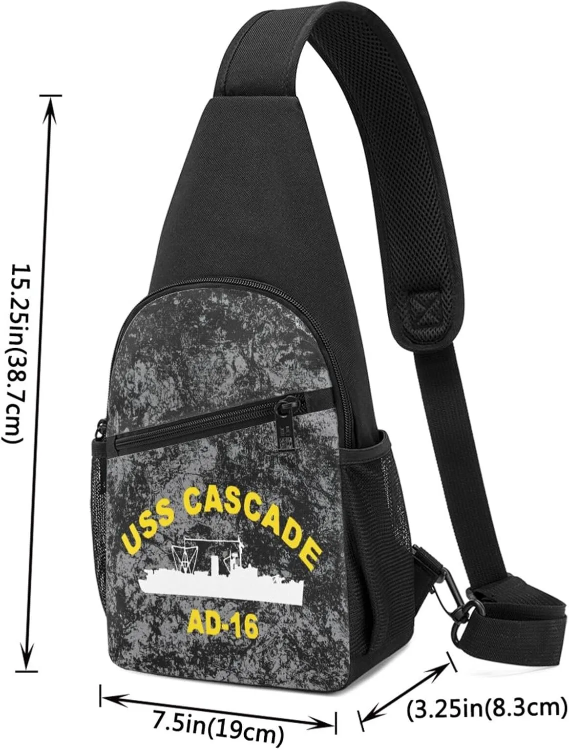 USS Cascade Ad 16 Sling Bag Crossbody Backpack Shoulder Casual Daypack Bags for Men