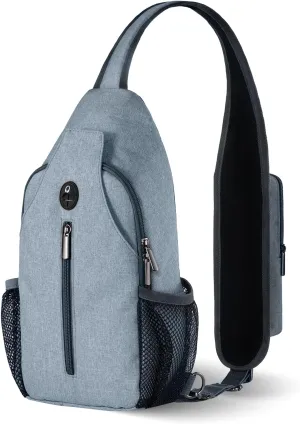VADOO Sling Backpack with RFID Blocking and Phone Holder on Strap for Men Women Crossbody Chest Bag for Travel Hiking