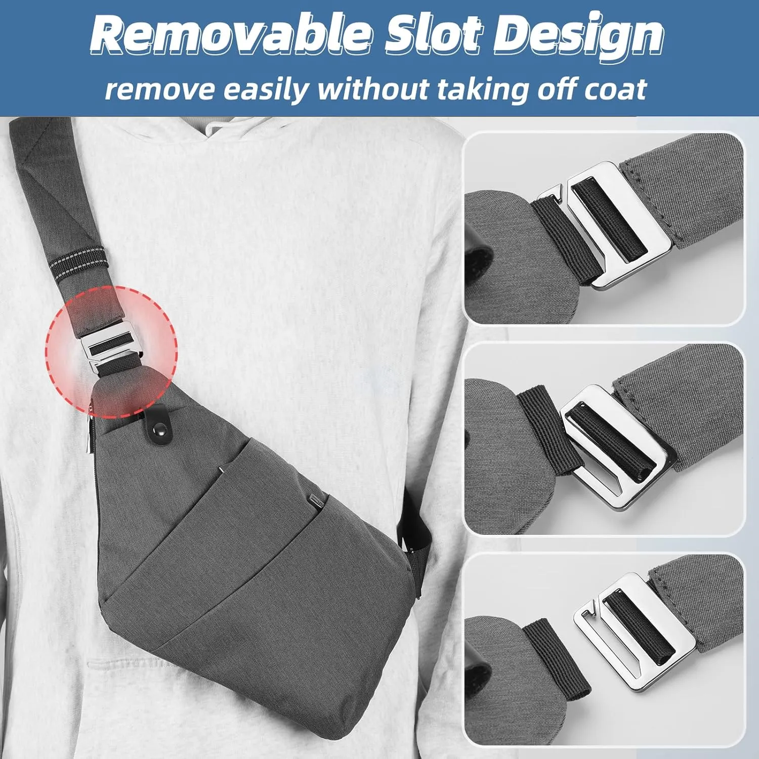 VADOO Sling Bag - Anti-theft Crossbody Shoulder Bag for Men and Women