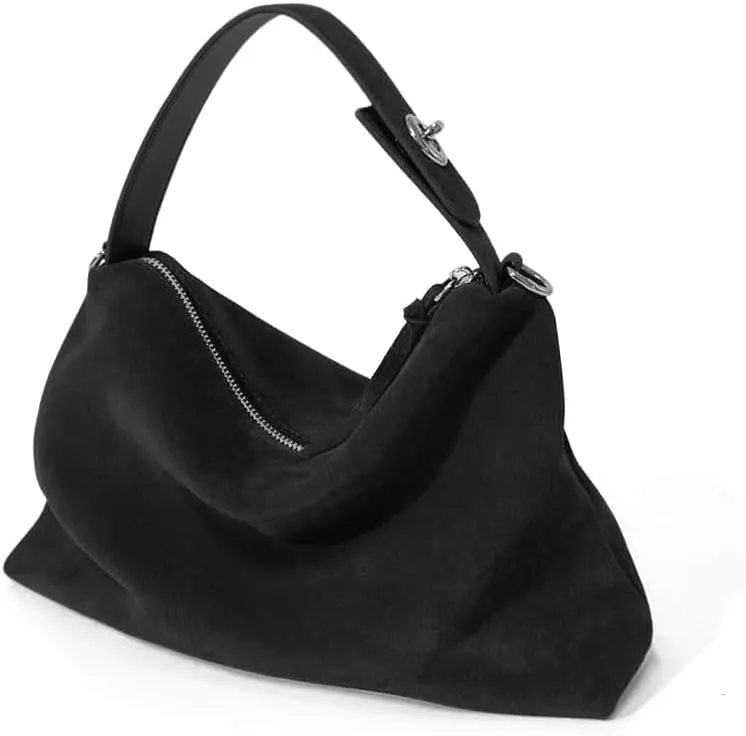 VAKAER Suede Tote Bag for Women, Suede Leather Crossbody Bag with Adjustable Strap Nubuck Shoulder Satchel Hobo Purse