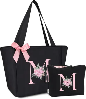 Vavabox Tote bag, Initial Tote bag and Makeup Bag, Gifts for Women