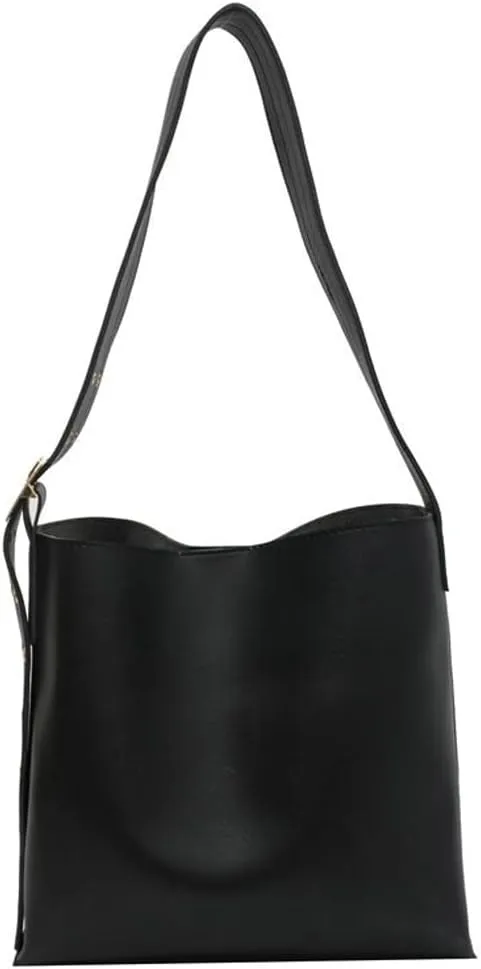 Vegan Leather Hobo Bag for Women Vintage Shoulder Bag Slouchy Bucket Handbag Crossbody Bag with Coin Purse