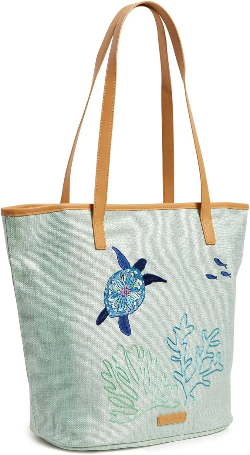 Vera Bradley Women's Straw Bucket Tote Bag