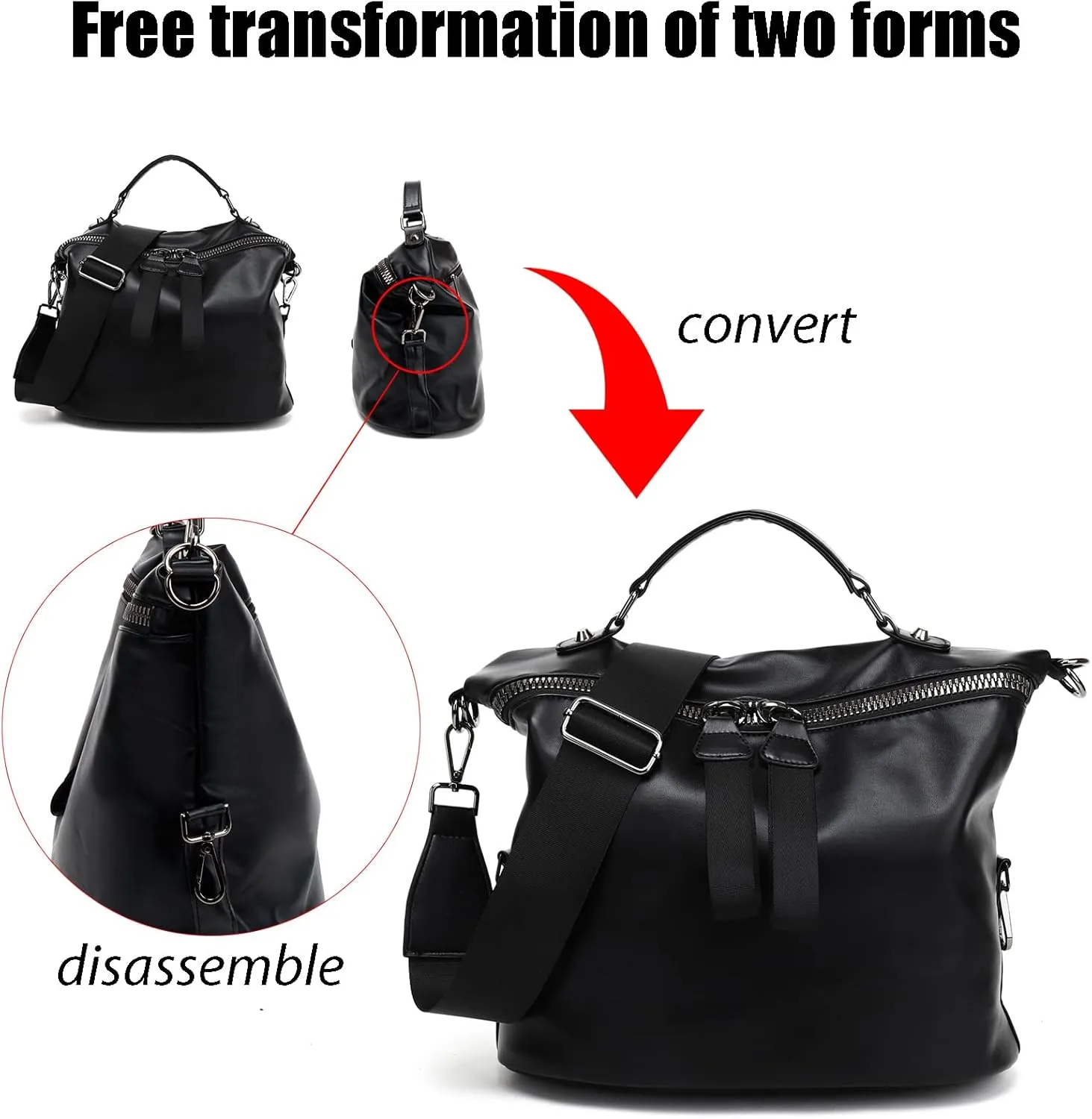 VGOAL Crossbody Bags for Women, Large-Capacity Women Handbag Casual Lightweight Travel Shopping Waterproof Shoulder Bag