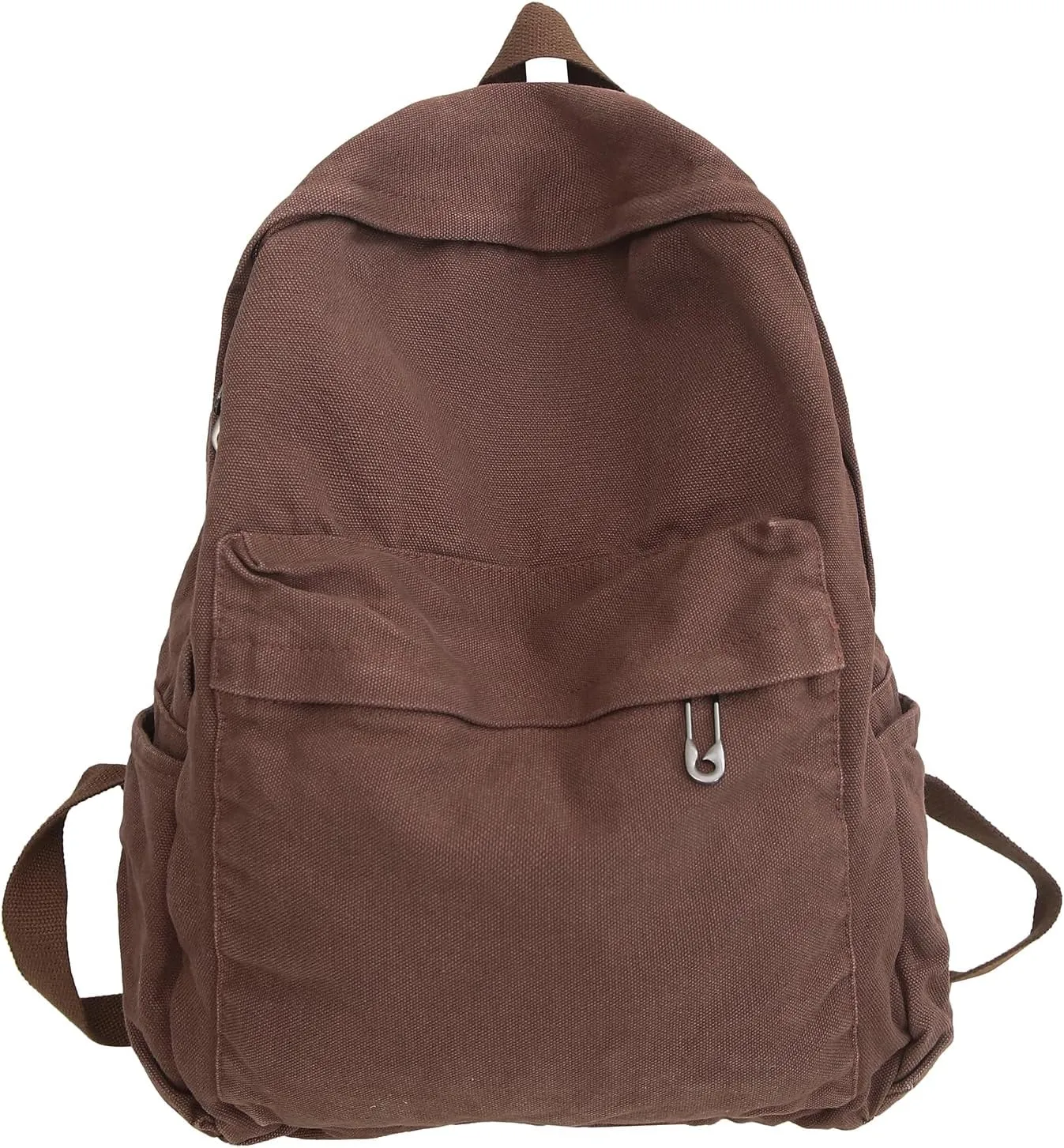 Vintage Canvas Backpack for Women Grunge Hippie Cute Boho School Backpack Casual Y2K Aesthetic Backpack (Coffee)