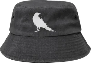 Vintage-Crow-Raven-Black-Bird Outdoors Washed Denim Fisherman Hat Fishing Hat Bucket Hat Cowboy Hat