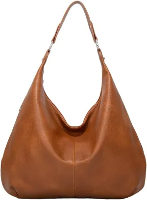 Vintage Hobo Bags for Women Stylish Slouchy Tote Purses for Traveling Vegan Leather Handbag with Large Capacity