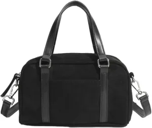 Vintage Matte Suede Shoulder Bag Satchel Purse Boston Bag Crossbody Bag Chic Tote Bag Top-Handle Bags for Women Girls