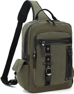Vintage Messenger Bag, Canvas Backpack for Travel, Men's Shoulder Bag, Dual-use Bag for Hand Carry and Crossbody Carry