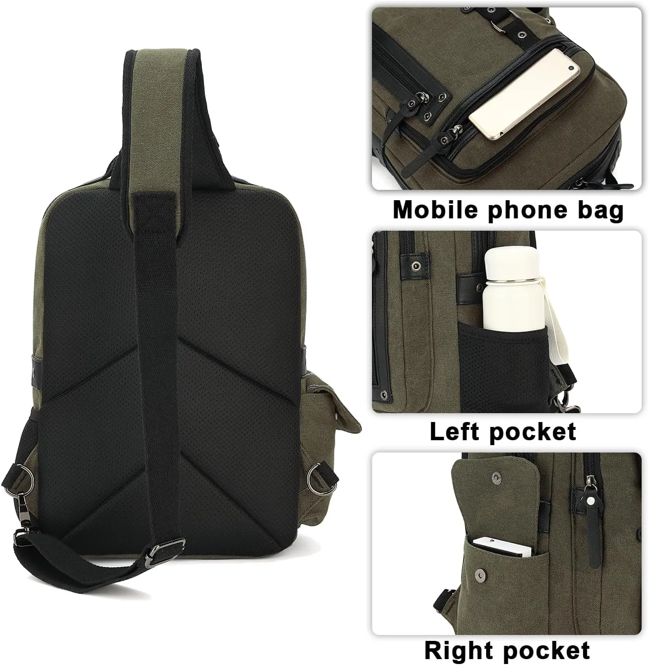 Vintage Messenger Bag, Canvas Backpack for Travel, Men's Shoulder Bag, Dual-use Bag for Hand Carry and Crossbody Carry