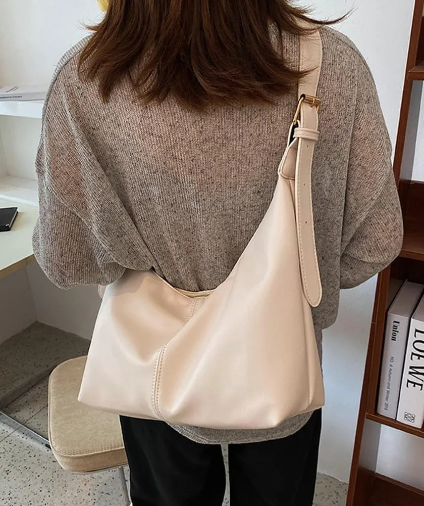Vintage Shoulder Crossbody Purses for Women Large Dumpling Tote Bag Soft Vegan Leather Handbags Adjustable Satchels