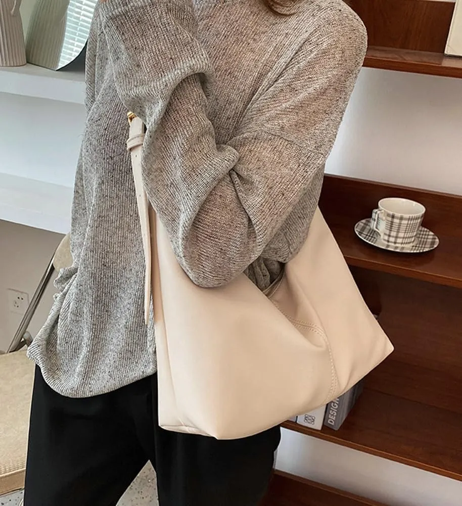 Vintage Shoulder Crossbody Purses for Women Large Dumpling Tote Bag Soft Vegan Leather Handbags Adjustable Satchels