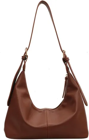 Vintage Shoulder Crossbody Purses for Women Large Dumpling Tote Bag Soft Vegan Leather Handbags Adjustable Satchels