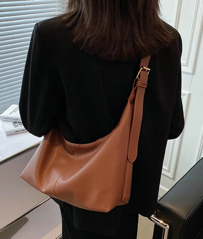 Vintage Shoulder Crossbody Purses for Women Large Dumpling Tote Bag Soft Vegan Leather Handbags Adjustable Satchels