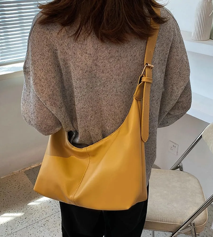 Vintage Shoulder Crossbody Purses for Women Large Dumpling Tote Bag Soft Vegan Leather Handbags Adjustable Satchels