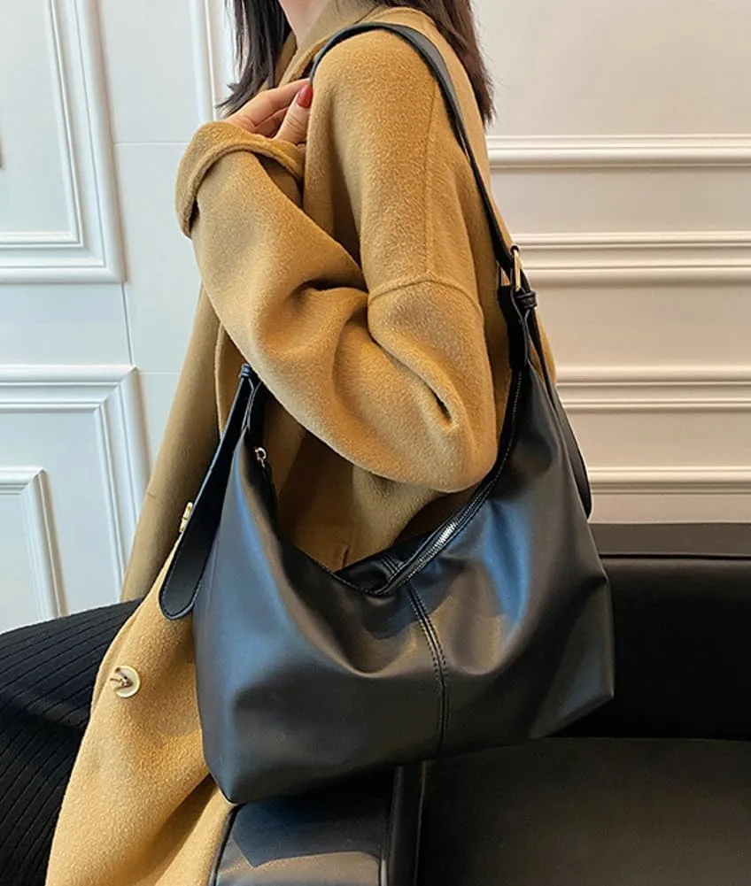 Vintage Shoulder Crossbody Purses for Women Large Dumpling Tote Bag Soft Vegan Leather Handbags Adjustable Satchels