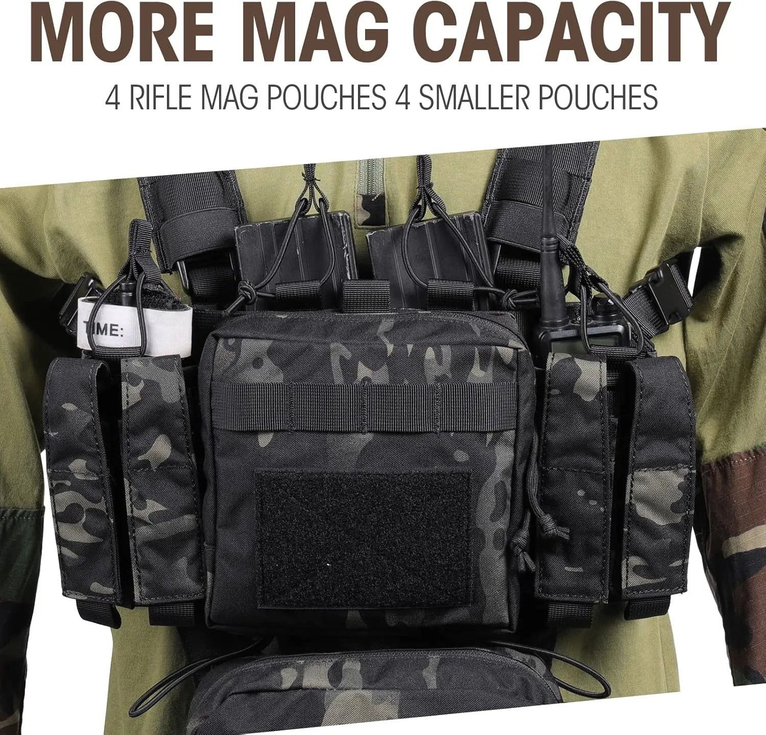 VISMIX Tactical Chest Rig, Adjustable&Detachable Molle Chest Rigs with Mag Pouch