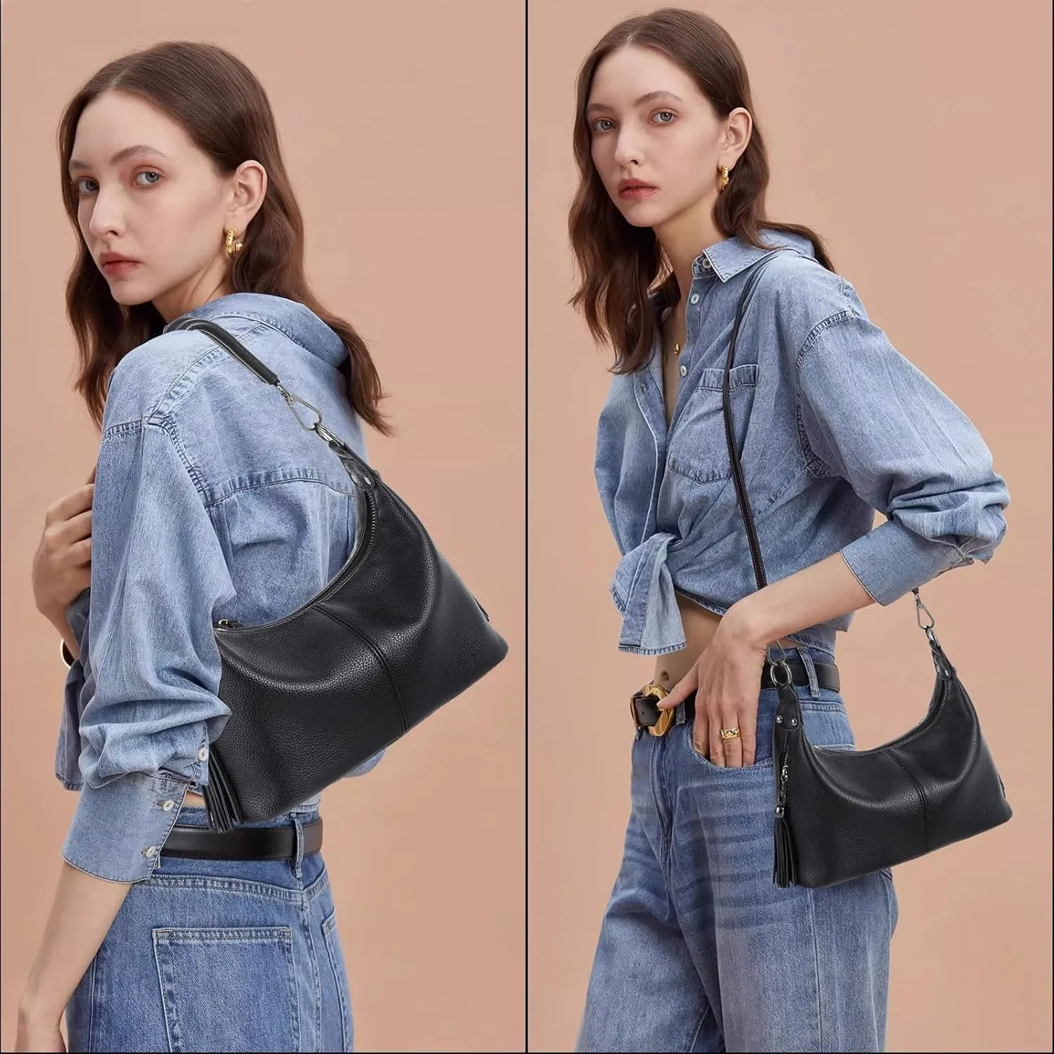 VODIU Small Hobo Purses for Women Shoulder Bag Top Handle Crossbody Bags for Women Trendy Tote Handbags with Strap