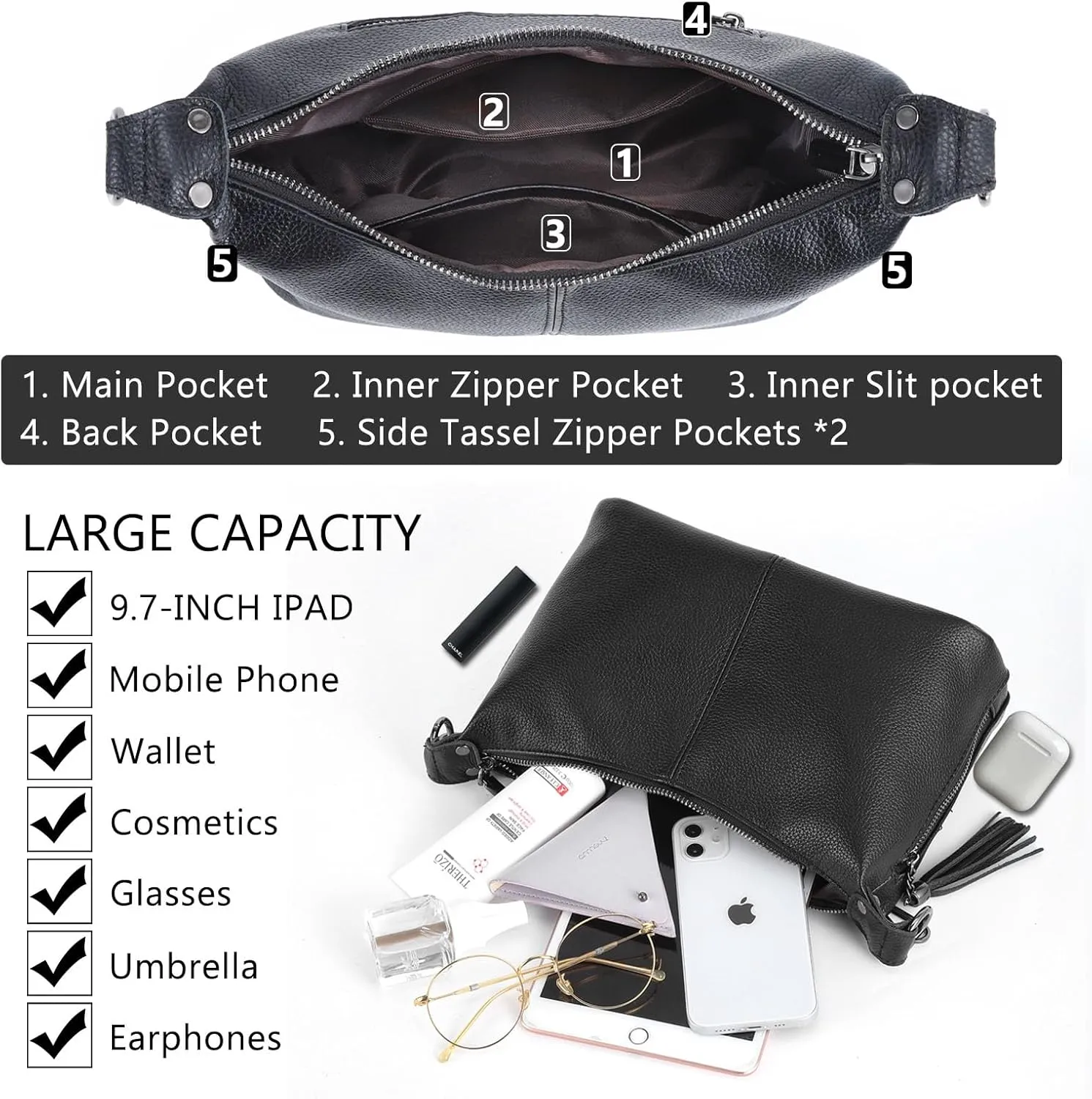 VODIU Small Hobo Purses for Women Shoulder Bag Top Handle Crossbody Bags for Women Trendy Tote Handbags with Strap