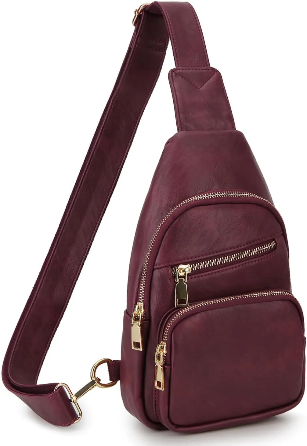 VX VONXURY Sling Bag for Women,PU Leather Crossbody Fanny Packs, Multipurpose Chest Bag with Adjustable Strap