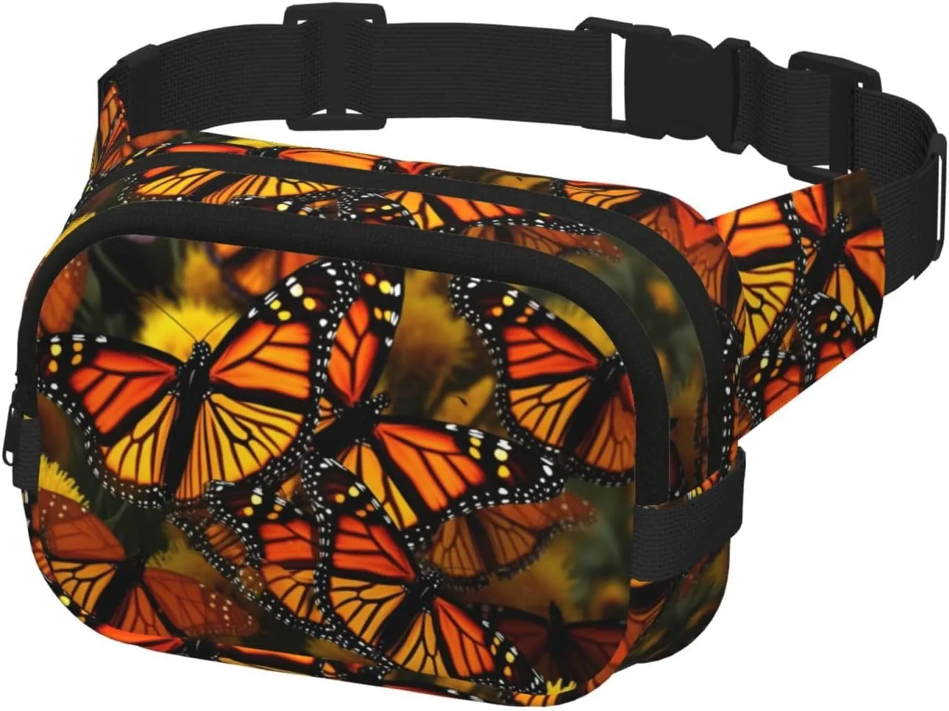 Waist Pack for Men Women Crossbody Belt Bag Monarch Butterflies Waist Bag Travel Fanny Pack Bum Bags