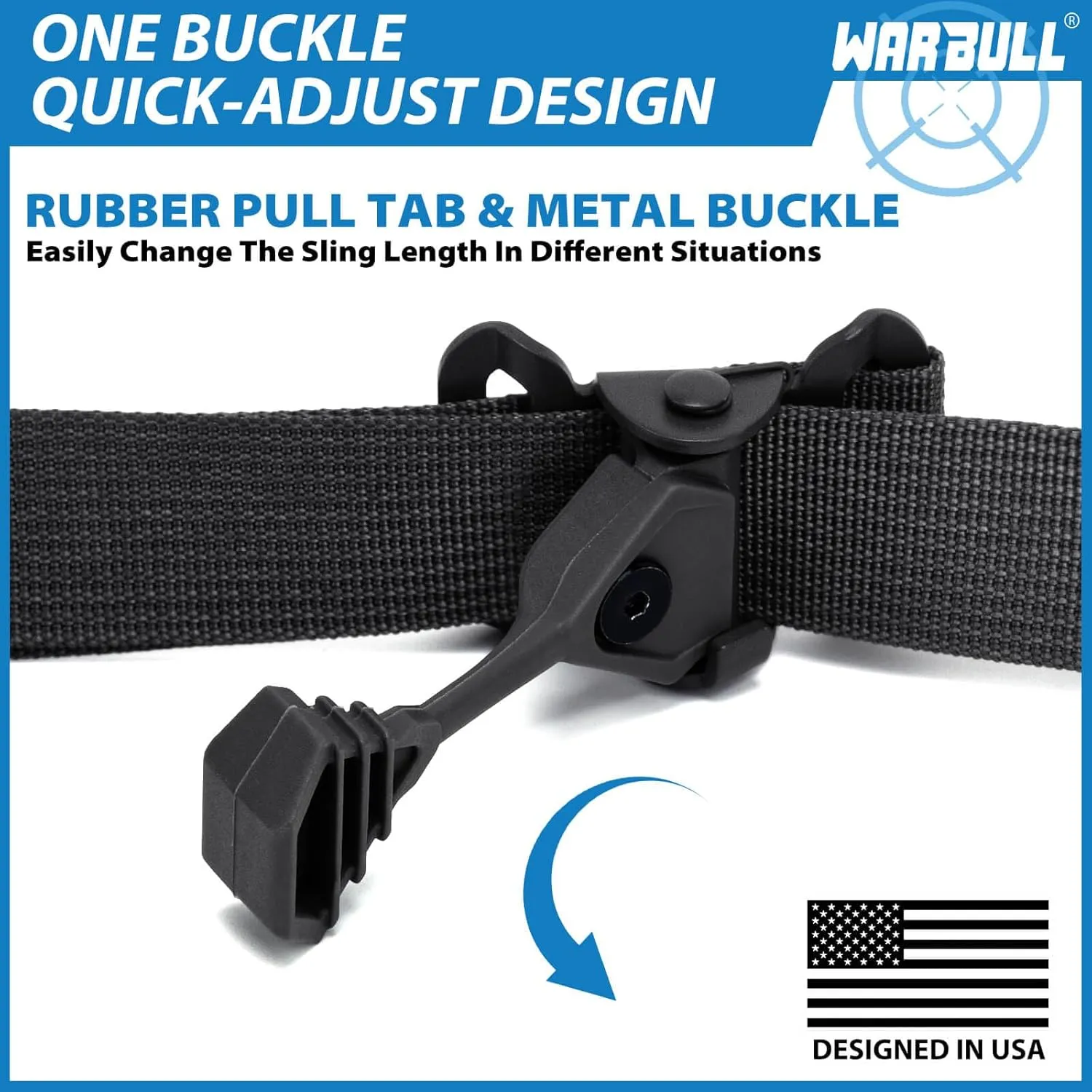 WarBull 2 Point Rifle Sling, QD Swivel Quick Adjust Gun Sling with HK Hook, Soft Shoulder Pad Tactical Rifle Sling for Rifle Shotgun and Crossbow, Hunting and Outdoor Sports with Keychain Gift