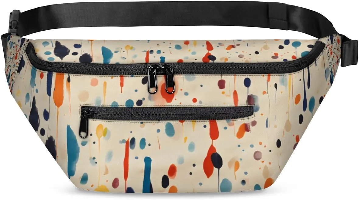 Watercolour Abstract Sling Bag Crossbody Backpack Chest Daypack for Women Sport Travel Hiking Casual Bag Multipurpose Waist Pack With Zipper Closure Adjustable Strap Shoulder Bag