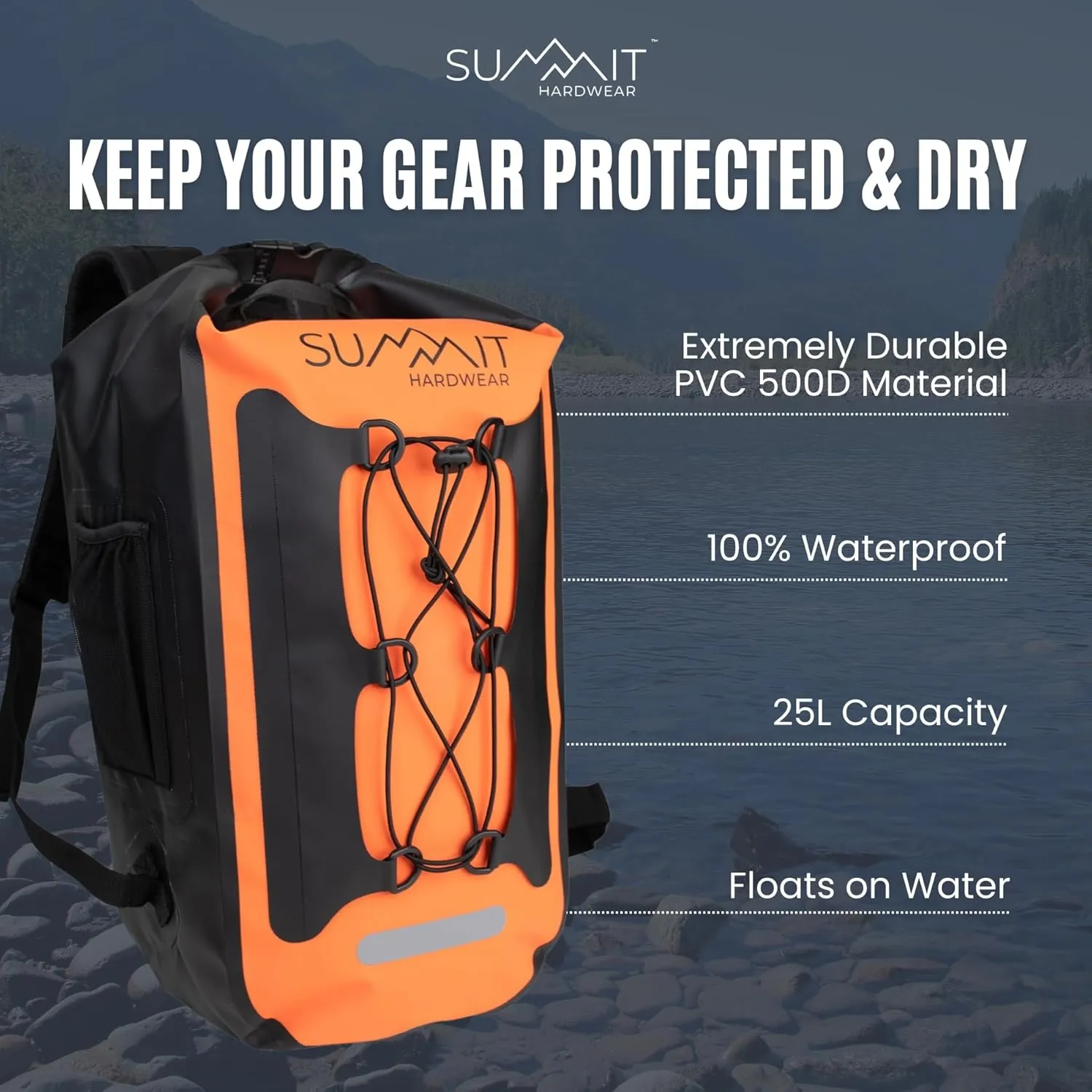 Waterproof Backpack –Dry Bag Backpack with Roll Top Closure – Hiking Backpack – Dry Sack for Kayaking (Leaf Green, 35 Liter)