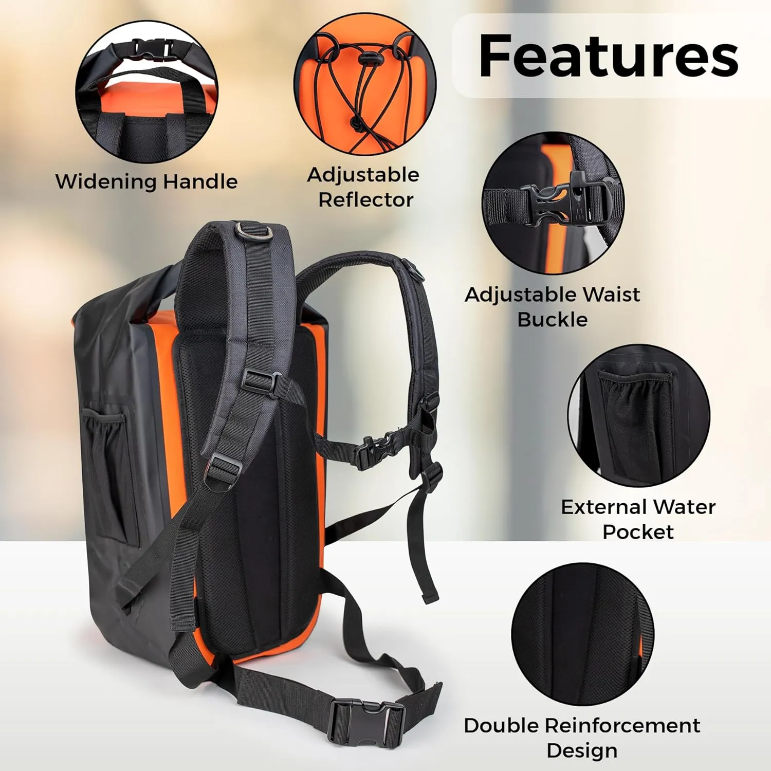 Waterproof Backpack –Dry Bag Backpack with Roll Top Closure – Hiking Backpack – Dry Sack for Kayaking (Leaf Green, 35 Liter)