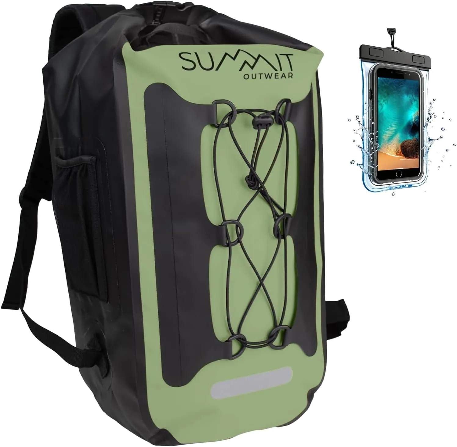 Waterproof Backpack –Dry Bag Backpack with Roll Top Closure – Hiking Backpack – Dry Sack for Kayaking (Leaf Green, 35 Liter)