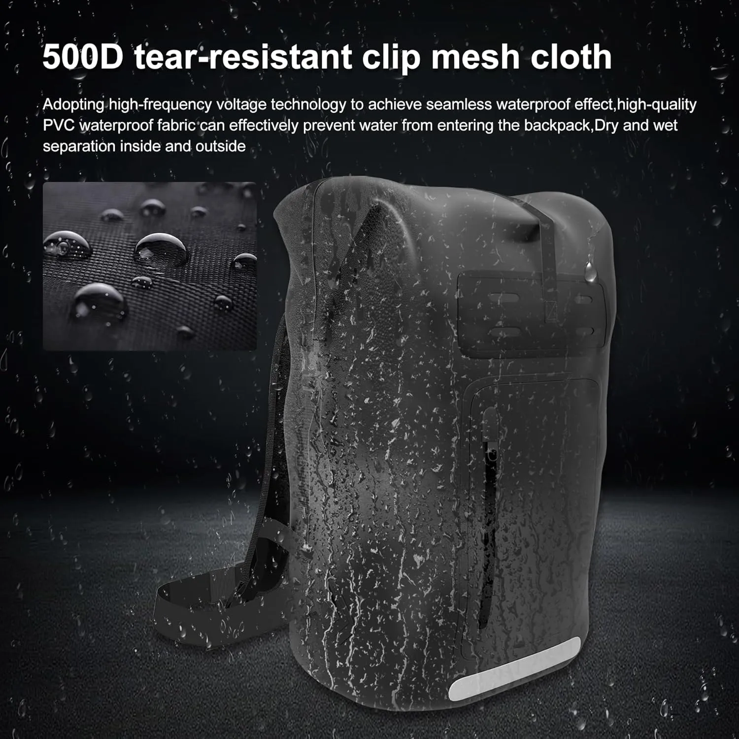 Waterproof Backpack，Heavy Duty Hiking Backpack，35/55/85L dry bag backpack waterproof for Men，Roll-Top Closure，for Kayaking, Travel, Hiking, Fishing, Camping, Motorcycles (black, 35L)