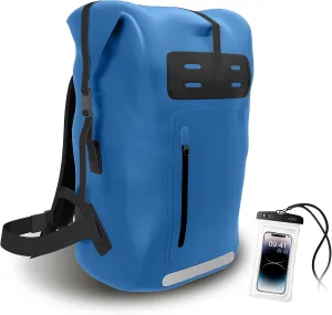 Waterproof Backpack，Heavy Duty Hiking Backpack，35/55/85L dry bag backpack waterproof for Men，Roll-Top Closure，for Kayaking, Travel, Hiking, Fishing, Camping, Motorcycles (blue, 35L)