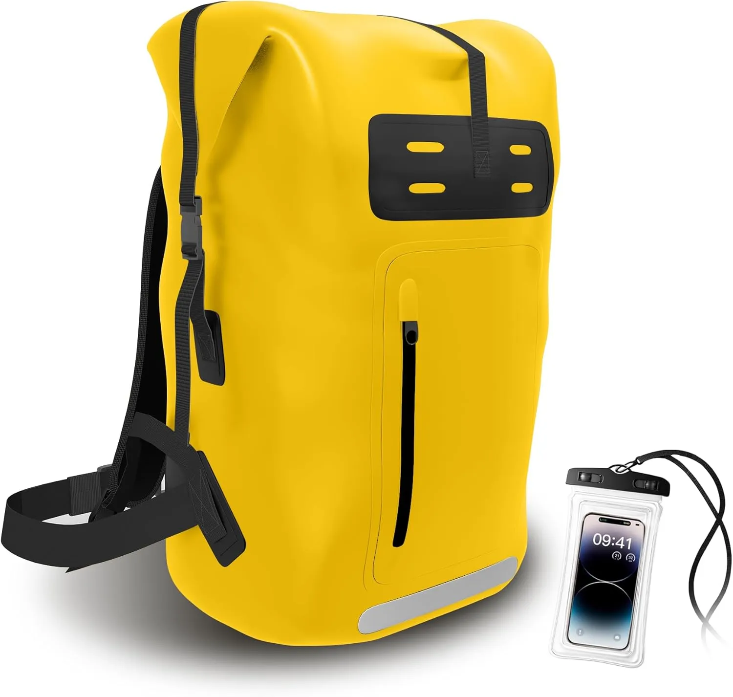 Waterproof Backpack，Heavy Duty Hiking Backpack，35/55/85L dry bag backpack waterproof for Men，Roll-Top Closure，for Kayaking, Travel, Hiking, Fishing, Camping, Motorcycles (yellow, 55L)