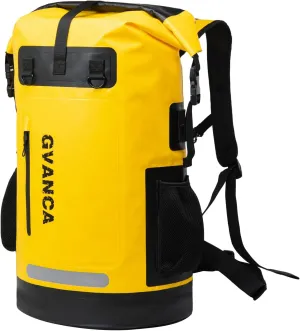 Waterproof Dry Bag Backpack for Kayaking, Roll Top Kayak Dry Backpack, Floating Outdoor Dry Sack Boating Sailing Canoeing Rafting Fishing Camping 35L Yellow