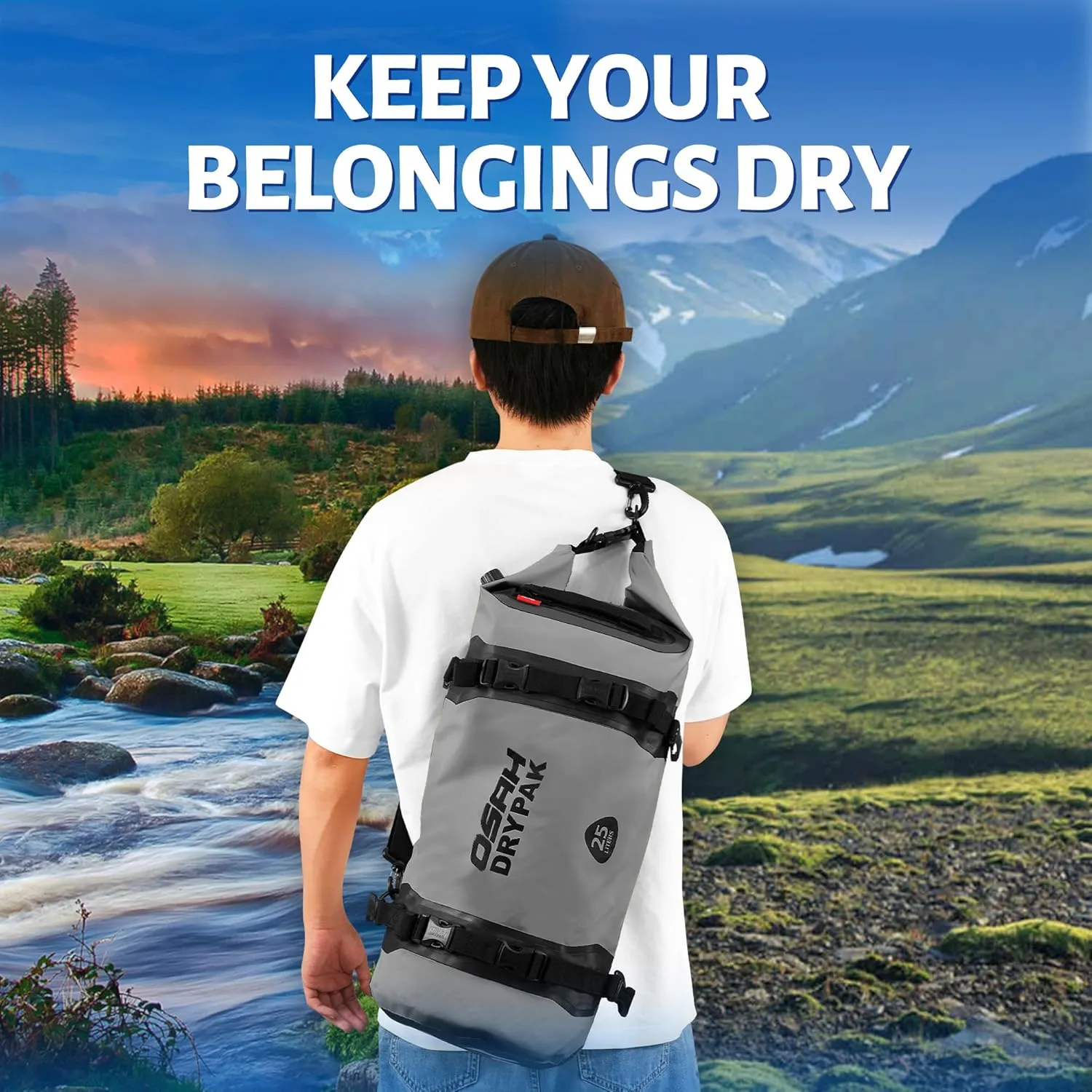 Waterproof Dry Bag - Motorcycle Luggage Tail Bag with Straps for Back Seat, Roll Top Lightweight Waterproof Backpack Sack for Travel, Swimming, Boating, Kayaking, Camping and Beach